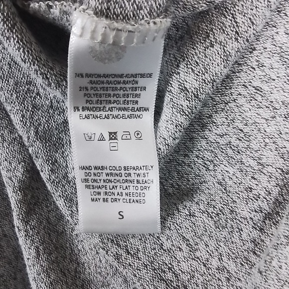 Anthropologie Womens Tunic Sz S‎ Heather Gray Knit Top Long Sleeve Waist Tie - Picture 13 of 14